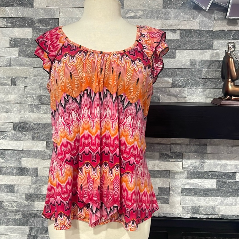 DressBarn Women's Size PL  Short Sleeve Blouse Top